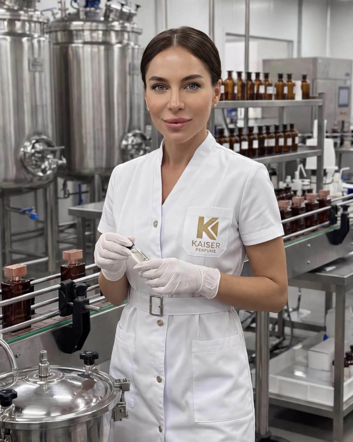 Anna-Maria Kaiser at the Kaiser Perfume production line